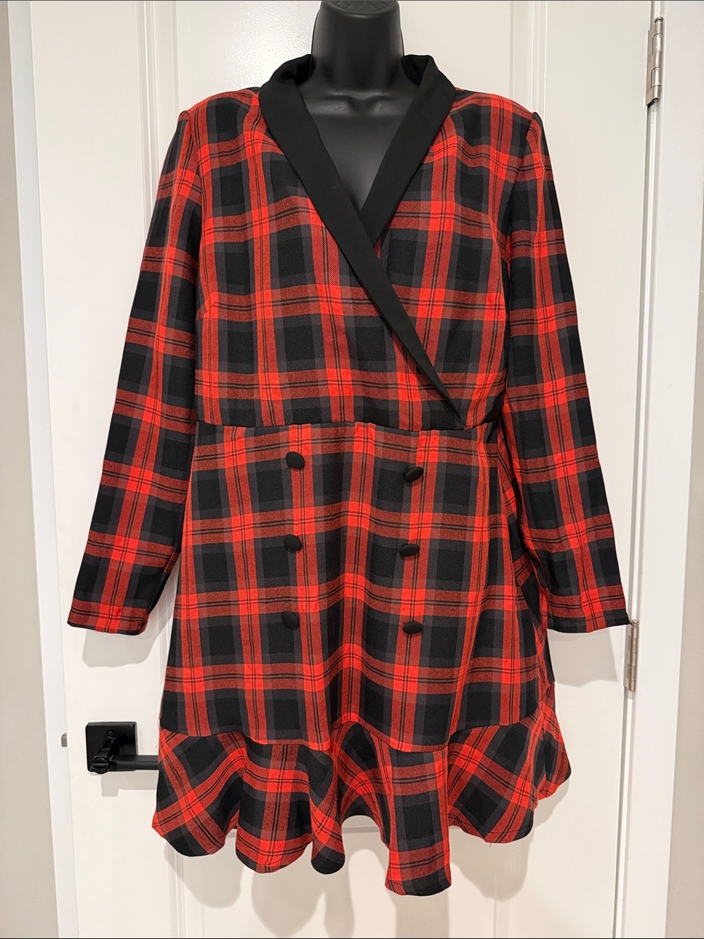 ASOS Plaid Ruffle Skirt Blazer Dress